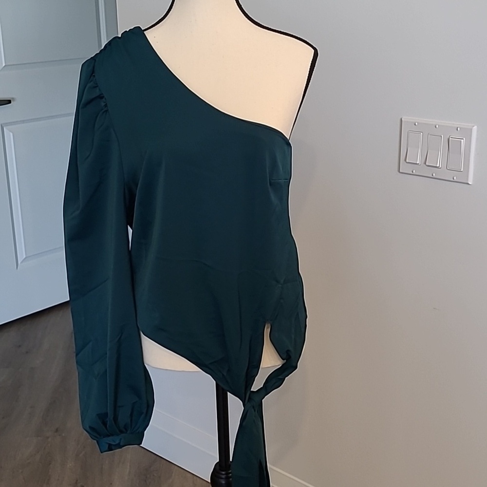 Buffalo David Bitton Size M Deep Teal McKay One Shoulder Top
